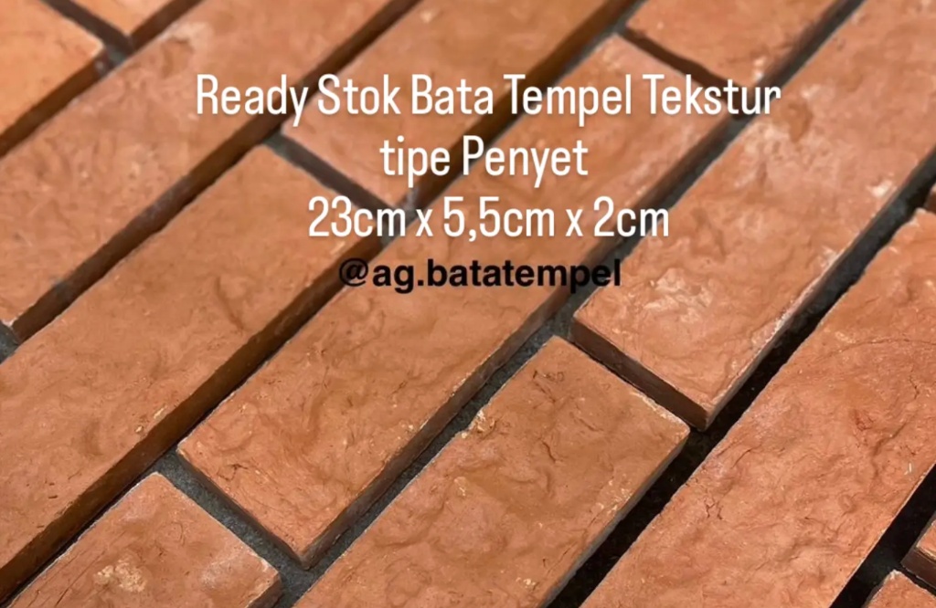 🧱 Ready Stok! Hadirkan Kesan Alam dengan Bata Tempel Tekstur Tipe Penyet ✨